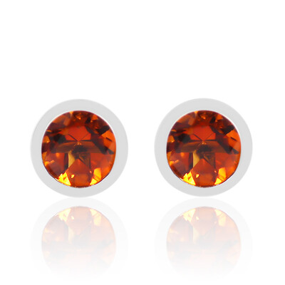 Zilveren oorbellen met Madeira citrienstenen (MONOSONO COLLECTION)