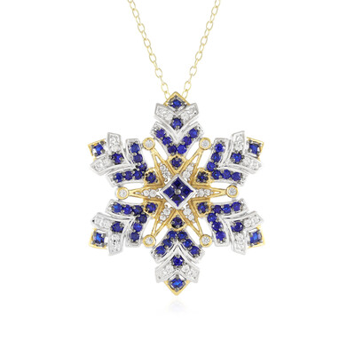 Zilveren halsketting met kobaltblauwe spinelstenen (Gems en Vogue)