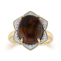 Gouden ring met een vuur agaat