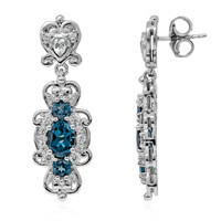 Zilveren oorbellen met Londen-blauwe topaasstenen (Dallas Prince Designs)