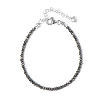 Zilveren armband met zwarte diamanten