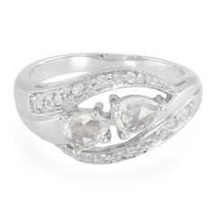 Zilveren ring met witte saffieren