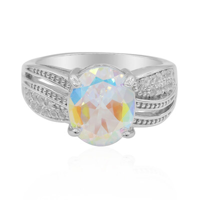 Zilveren ring met een maanlicht-topaas