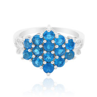 Zilveren ring met neon blauwe apatieten