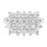 Zilveren ring met witte topaasstenen