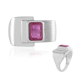 Zilveren ring met een Madagaskar Roze Saffier (de Melo)