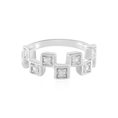 Zilveren ring met zirkonen