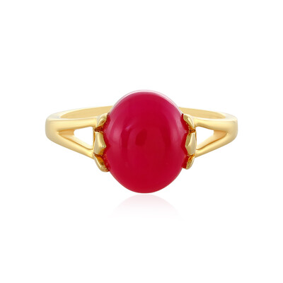 Zilveren ring met een framboos chalcedoon