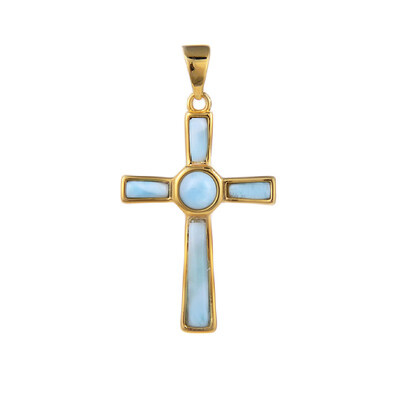 Zilveren hanger met een larimar