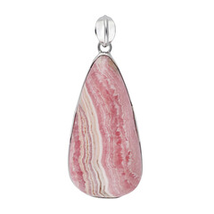 Zilveren hanger met een rhodochrosiet (Bali Barong)