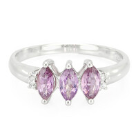 Zilveren ring met Onverhitte Purper Saffieren