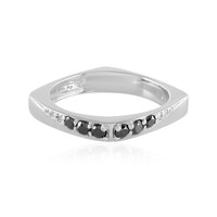 Zilveren ring met zwarte diamanten (de Melo)