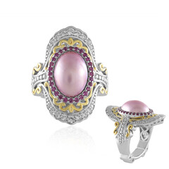 Zilveren ring met een Roze Mabé-parel (Dallas Prince Designs)