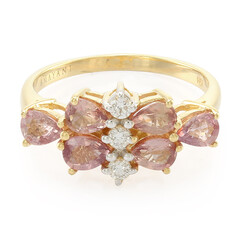 Gouden ring met Onverhitte Padparadscha Saffieren (AMAYANI)