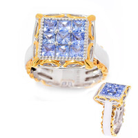 Zilveren ring met een tanzaniet (Gems en Vogue)
