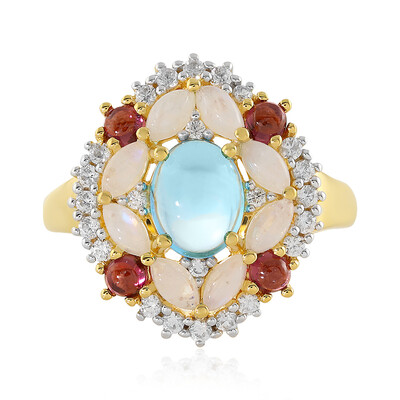 Zilveren ring met een Zwitsers-blauwe topaas