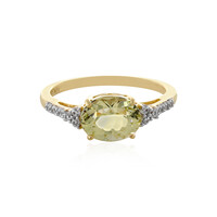 Gouden ring met een kanariegele kunziet