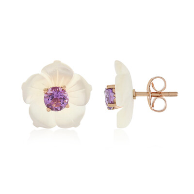 Zilveren oorbellen met parelmoer (Gems en Vogue)