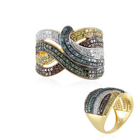 Zilveren ring met I3 (J) Diamanten