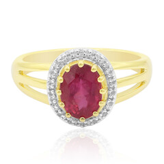 Gouden ring met een Californiaanse roze toermalijn