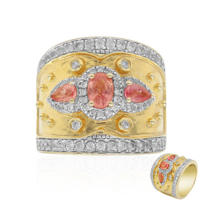 Zilveren ring met een Padparadscha saffier (Dallas Prince Designs)