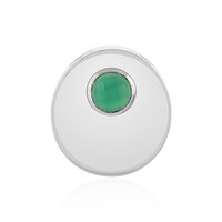 Zilveren hanger met een groene chalcedoon