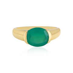 Zilveren ring met een Groene onyx