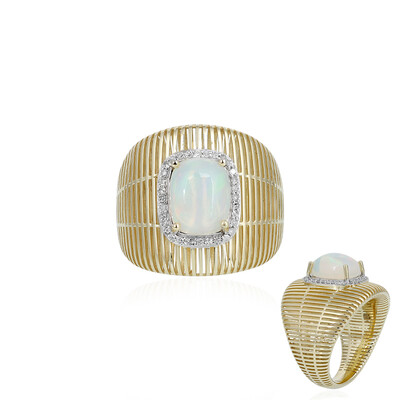 Gouden ring met een Welo-opaal (Ornaments by de Melo)