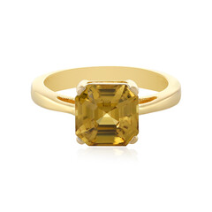Zilveren ring met een Gele Zirkoon