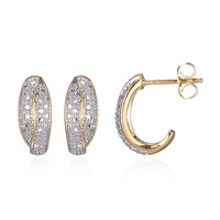 Messingen oorbellen met I3 (I) Diamanten (Juwelo Style)
