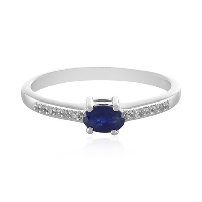 Zilveren ring met een Madagaskar Blauwe Saffier