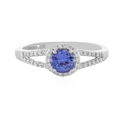 Platina ring met een AAA tanzaniet
