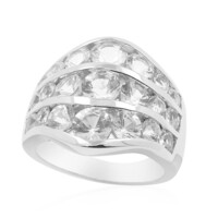 Zilveren ring met danburietkristallen