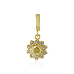 Zilveren hanger met een I3 Gele Diamant