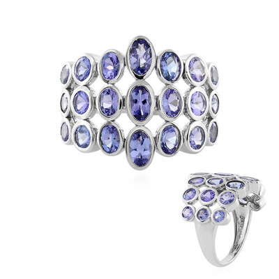 Platina ring met tanzanieten (KM by Juwelo)