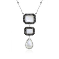 Zilveren halsketting met een parelmoer (Dallas Prince Designs)