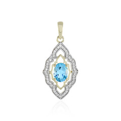 Gouden hanger met een Zwitsers-blauwe topaas (Adela Gold)
