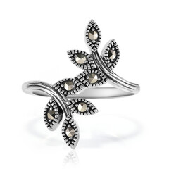 Zilveren ring met marcasieten