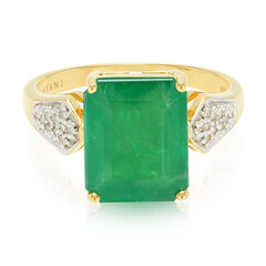 Gouden ring met een Zambia-smaragd (AMAYANI)