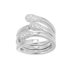 Zilveren ring met witte topaasstenen (Adela Silber)