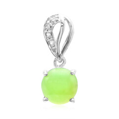 Zilveren hanger met een keizerlijk chrysopraas