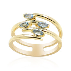 Gouden ring met Santa Maria-aquamarijnstenen (de Melo)