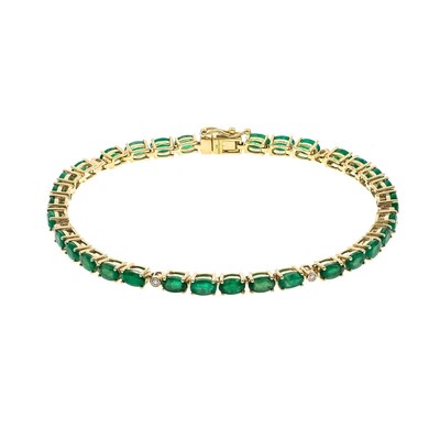 Gouden armband met AAA Zambia smaragden