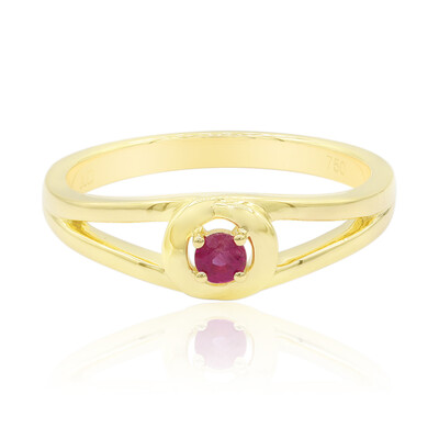 Gouden ring met een rode beril