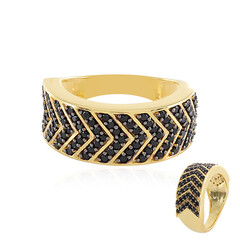 Zilveren ring met zwarte spinelstenen