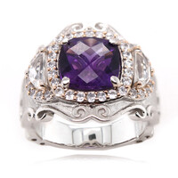 Zilveren ring met een Zambia-amethist (Dallas Prince Designs)