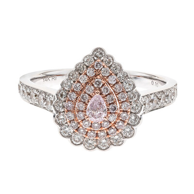 Gouden ring met een I1 Roze Diamant (CIRARI)