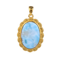 Zilveren hanger met een larimar