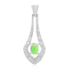 Zilveren hanger met een keizerlijk chrysopraas