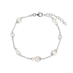 Zilveren armband met zoetwater kweekparels